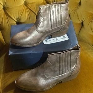 Gold Bootie Ankle Boots NWT